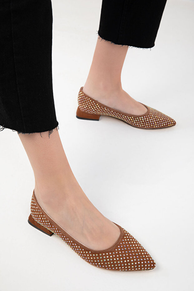 Tan Suede Women's Classic Heeled Shoes 20168