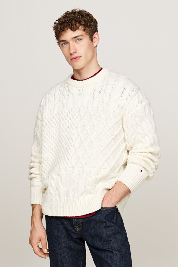 KÁBELOVÝ VLAJKOVÝ SVETER - 7