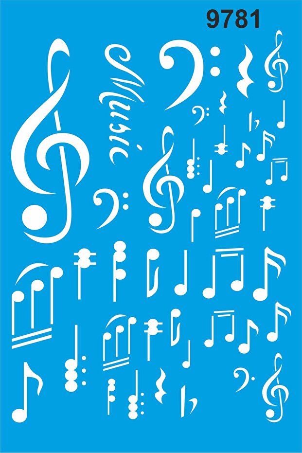 Flying Notes - Stencil Painting Template - 1