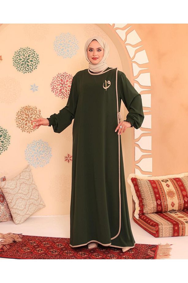 Elif Vav Nakışlı Çıtçıtlı Ferace Hâki - 6
