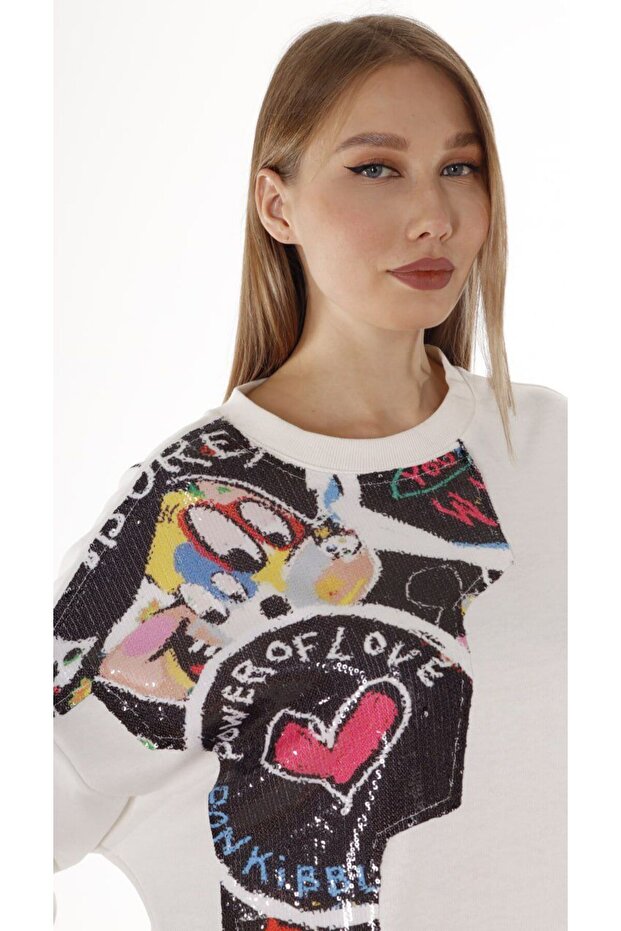 Pul Payet İşlemeli Elbise - 4