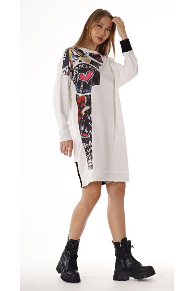 Pul Payet İşlemeli Elbise - 1