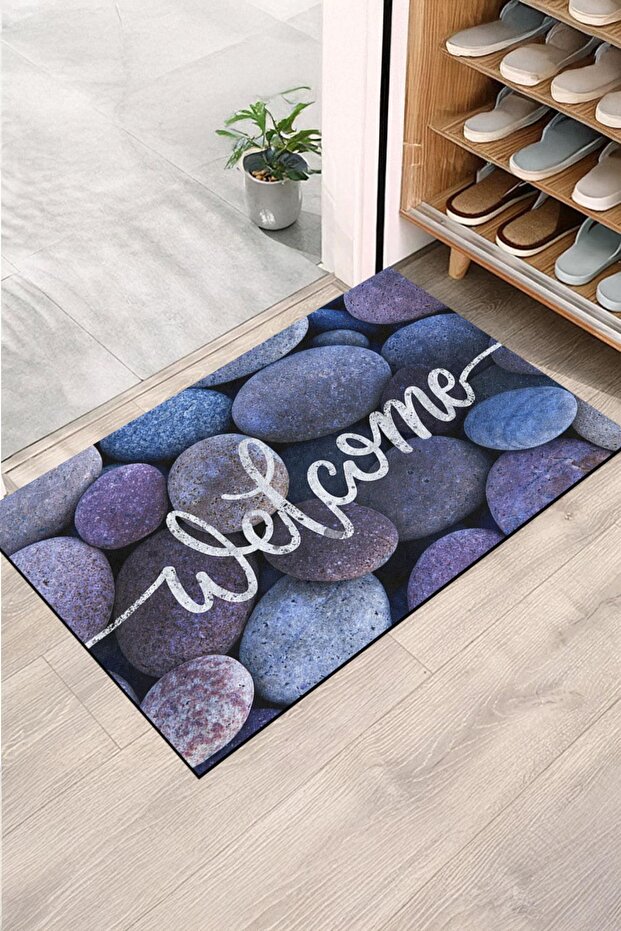Door Mat - Modern and Stylish Door Mat |   For Home, Office, and Outdoor Use (Blue)