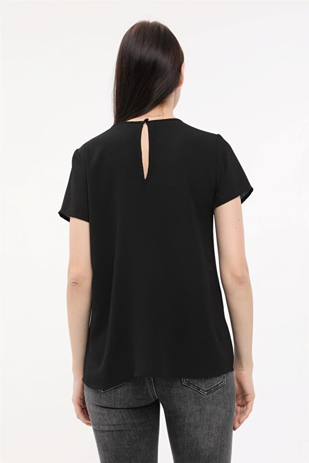 Ense Düğmeli Bluz - 4