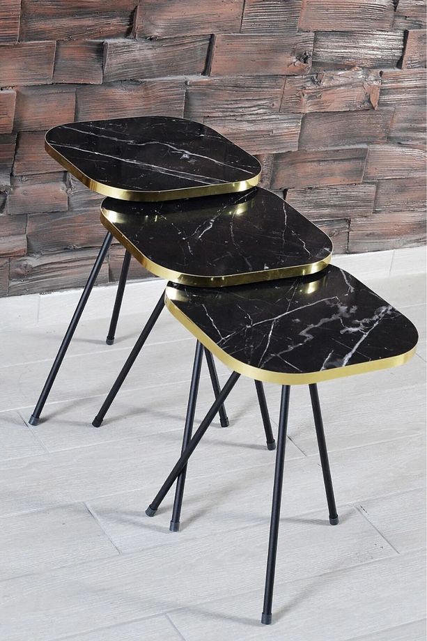 ORTA SEHPA VE ZİGON SEHPA 34*34 AYAK SİYAH ALTIN BENDİR - 4