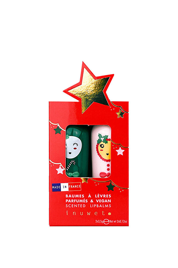 Set of 2 Lip Moisturizers with Star Figures - Mango and Cotton Candy
