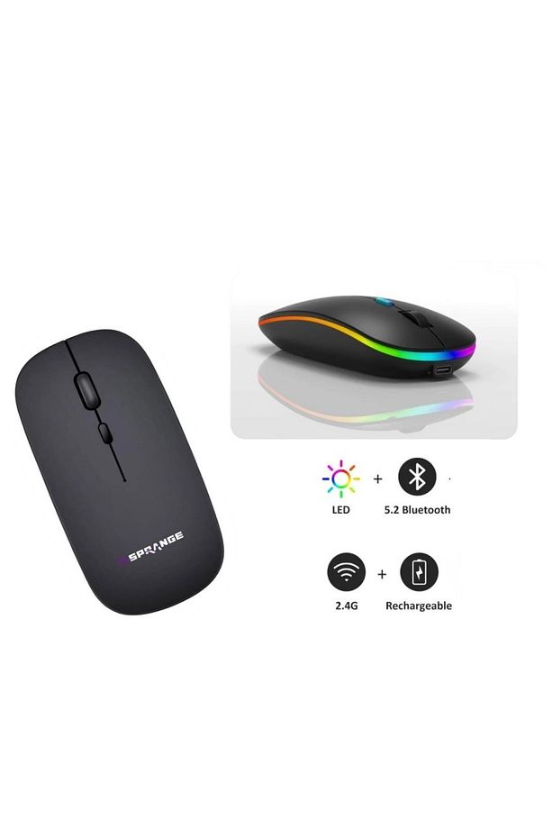 SR-M1 Wireless Şarjlı Kablosuz Mouse Bluetooth TYPE-C 500mAh Led Light 800/1200/1600dpi - 4