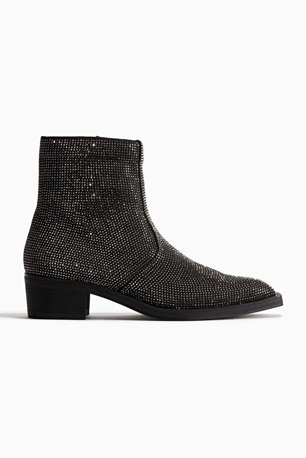Rhinestone-embellished boots