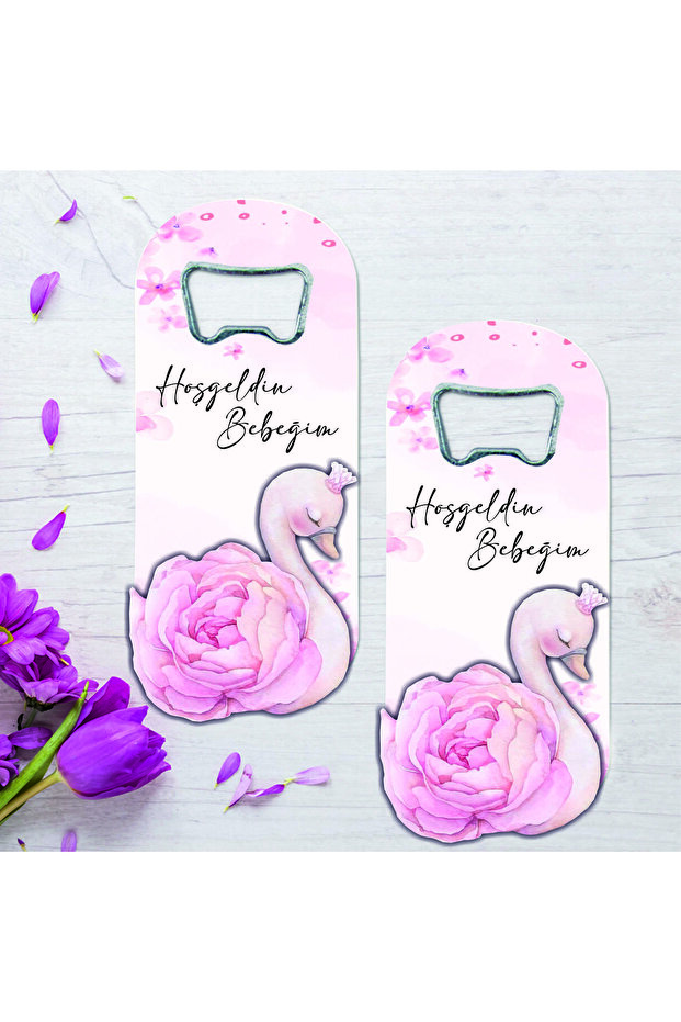 10Pcs Embossing Swan Figured Baby Gift Opener Magnet