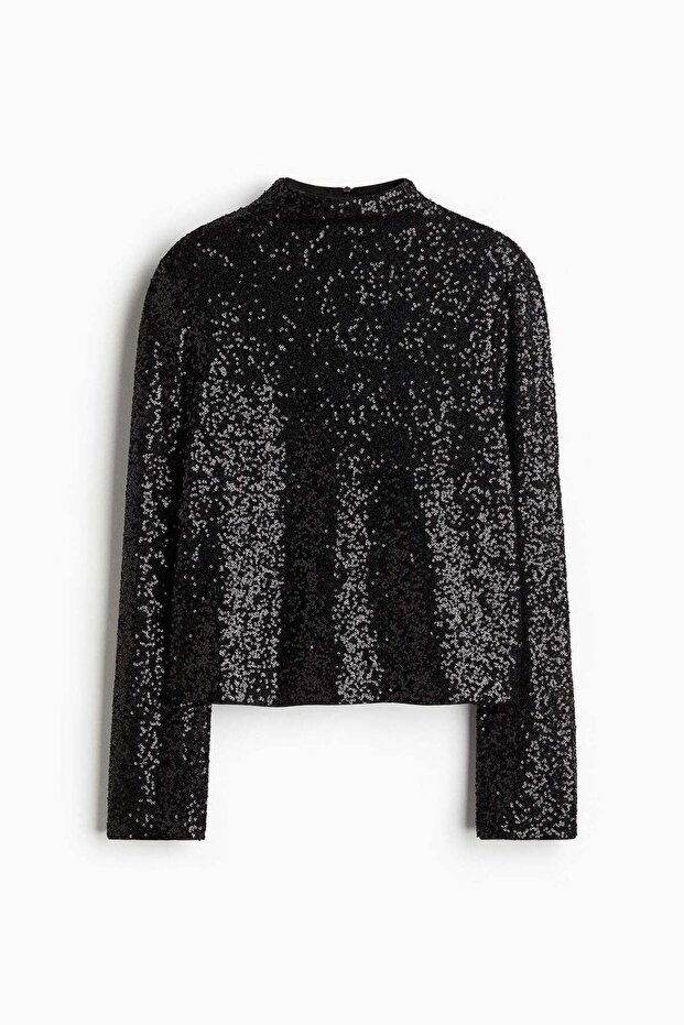 Sequined turtleneck top - 1