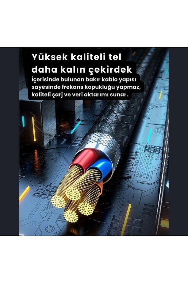 Super Şarj 5a 66w Type-c Şarj Kablosu Kısa Type-c Powerbank Şarj Kablosu Örgü Kopmaz Kablo - 5