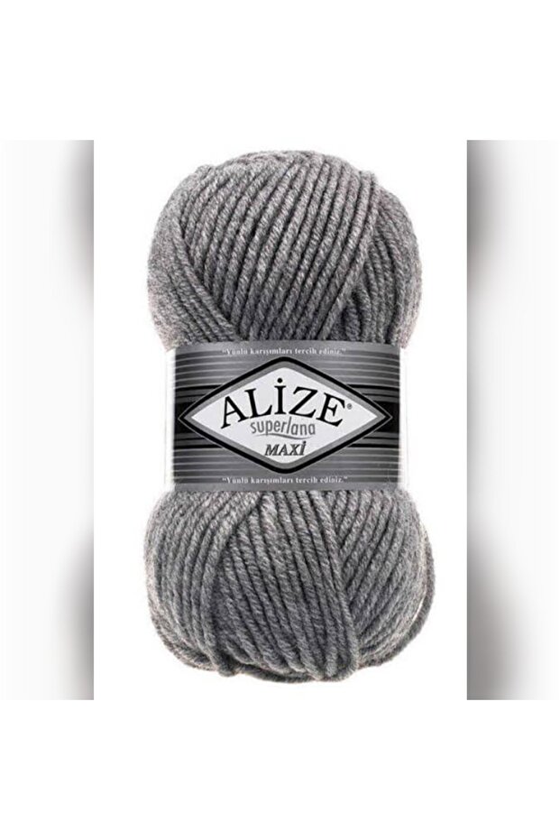 Süperlana Maxi 21 Gray Thick Winter Scarf Beanie Sweater Knitting Yarn