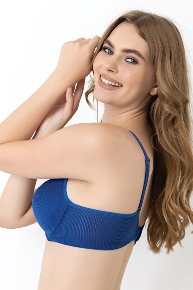 حمالة صدر بدون دعم بنمط أساسي أزرق بلون الكوبالت أزرق 265 - 2