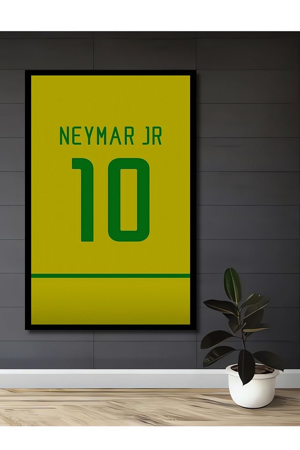 Neymar Jr 10 Forma Tasarımı Dekoratif Ahşap MDF Tablo Dikdörtgen Tablo - 2