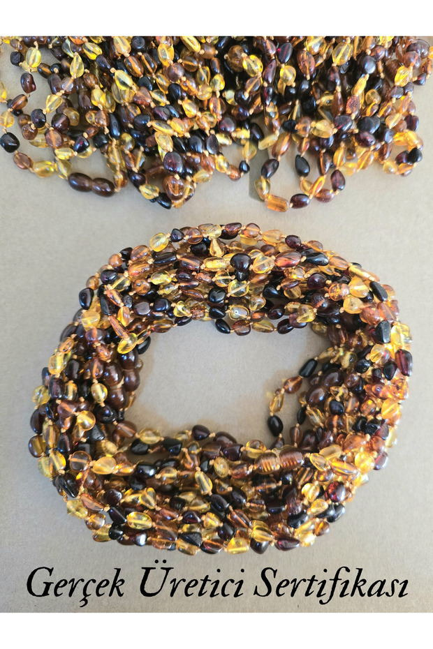 Sertifikalı Çocuk Kehribar Kolye 38 Cm - 4