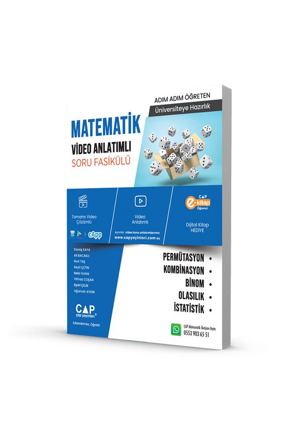 Çap Matematik Permütasyon Kombinasyon Binom Olasılık İstatistik Video Anlatımlı Soru Fasikül - 3