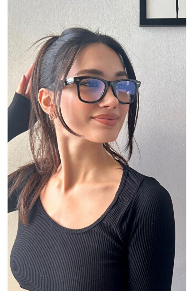 Modica Black Wayfarer Unisex Blue Light Protection Glasses Screen Glasses Replaceable Glass
