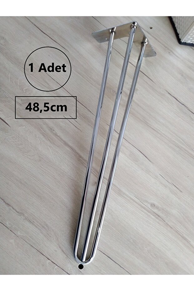 1 Adet-48.5cm Metal Firkete Ayak, Nikel Krom Kaplamalı - 1