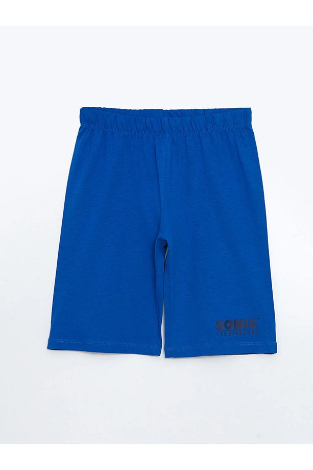 LCW Kids Lacivert Bisiklet Yaka Sonic Baskılı Erkek Çocuk Şortlu Pijama Takımı - 4