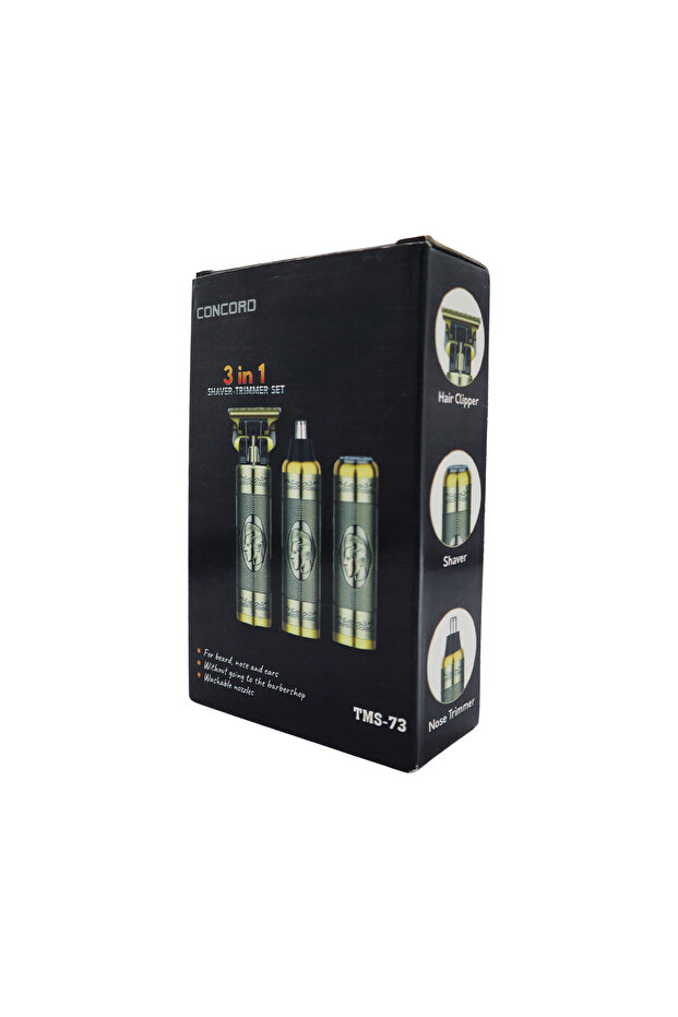 TMS-73 Şarjlı Kuaför Makinesi TYPE-C USB Şarjlı 3 Başlıklı - 6