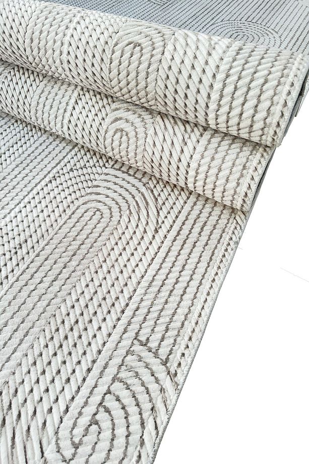Makinede yıkanabilir kaymaz taban leke tutmaz bej mutfak halısı salon halısı ve yolluk - 4