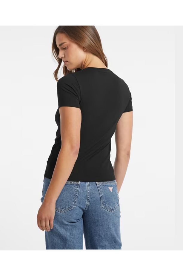 Jeans Kadın Marka Logolu GJ SS CN SLIM PRINT & EMB TEE W4BI57 - 3