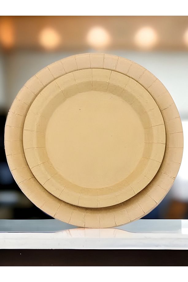 18 Cm Kraft Karton Kağıt Tabak, 25 Adet - 1