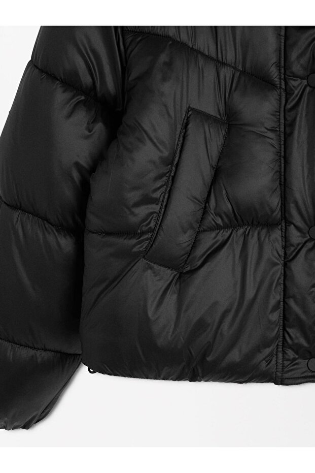 Kapüşonlu Kapitone Mont - 6