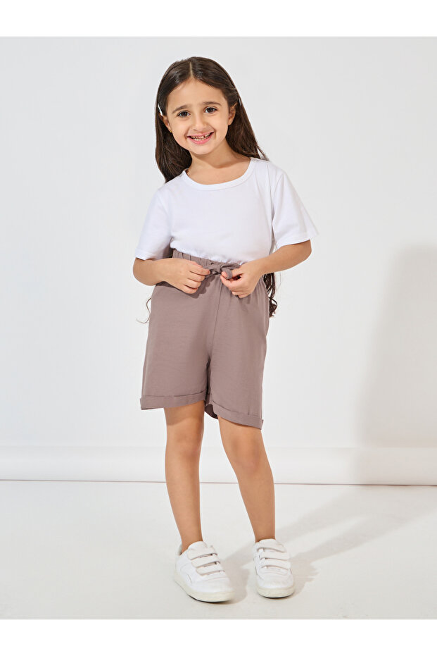 Basic Shorts with Turn-Up Hem - 2