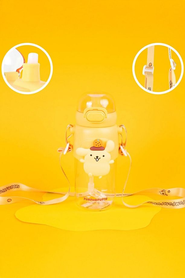 Sanrio Lisanslı Pipetli Kapaklı Suluk (600ml) - Pompompurin - 5