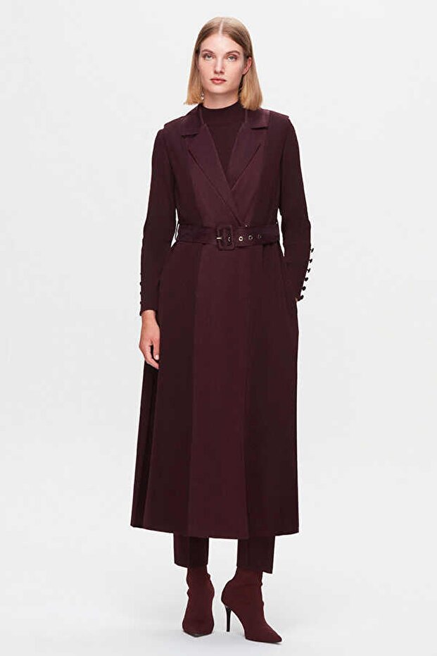 Cupro Detailed Knitwear Long Vest
