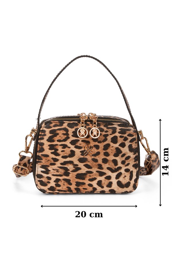 Shoulder Bag Leopard Women's Luna Baguette Hand 201
