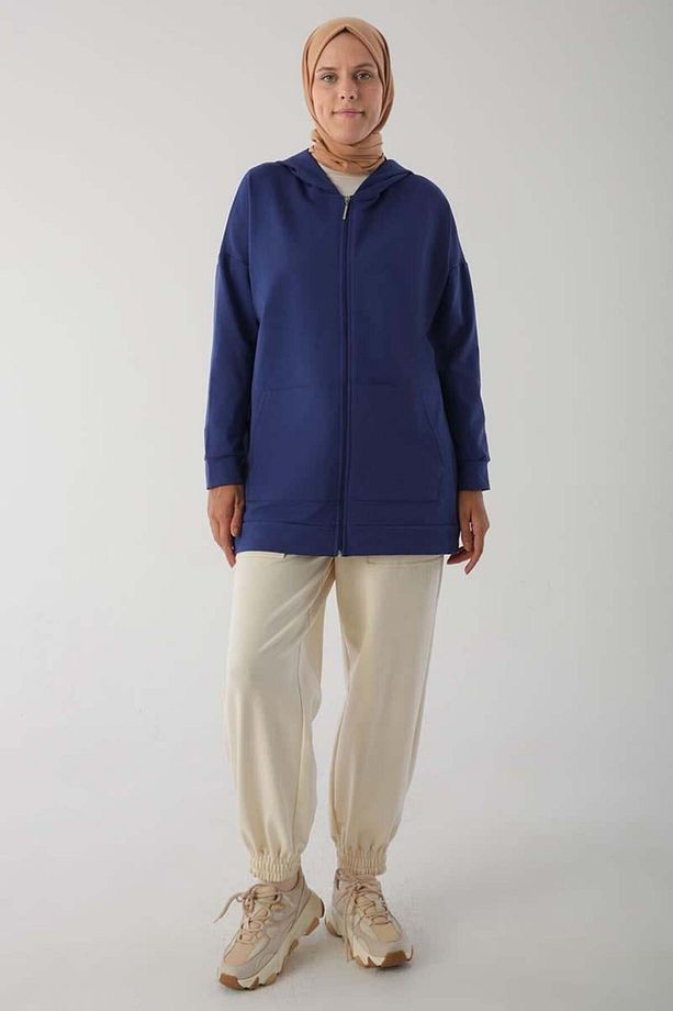 Saks01-Fermuarlı Sweat Hırka - 2