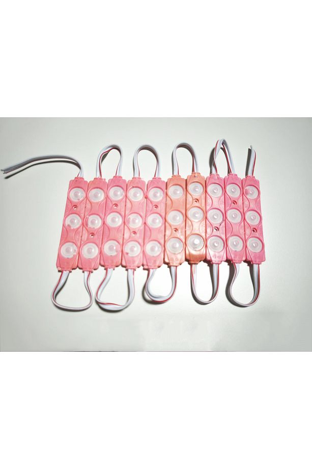 Parmak Led Lamba Pembe 3 Led 140 Lümen 12 Volt 10,lu - 1