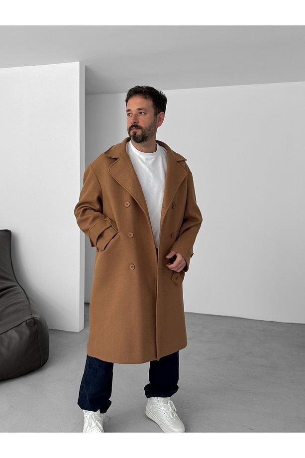 Taba Oversize Kaşe Kaban V-50-09 - 6