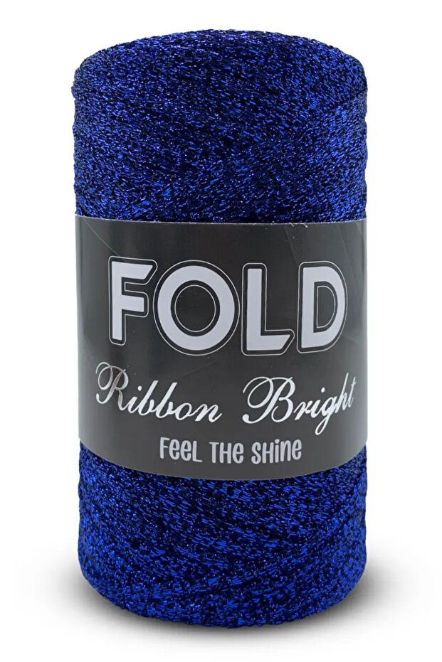 Ribbon Bright Saks Mavisi - Simli Ribbon Örgü Ipi %100 Premium sim Lase - 1