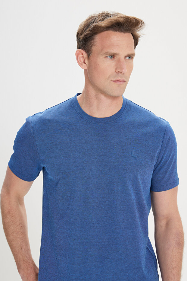 Slim Fit Dar Kesim Bisiklet Yaka Pamuklu Tişört - 3
