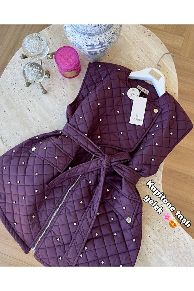 KAPİTONE TAŞLI YELEK - 1