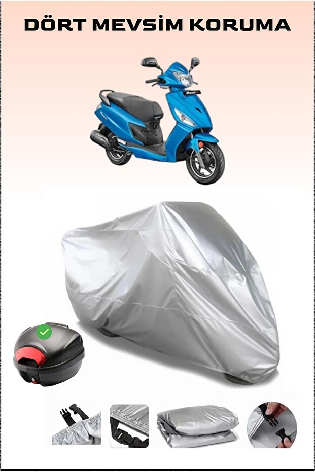 حقيبة ظهر متوافقة مع العلامة التجارية للدراجة النارية باللون الرمادي من Hero Dash 125