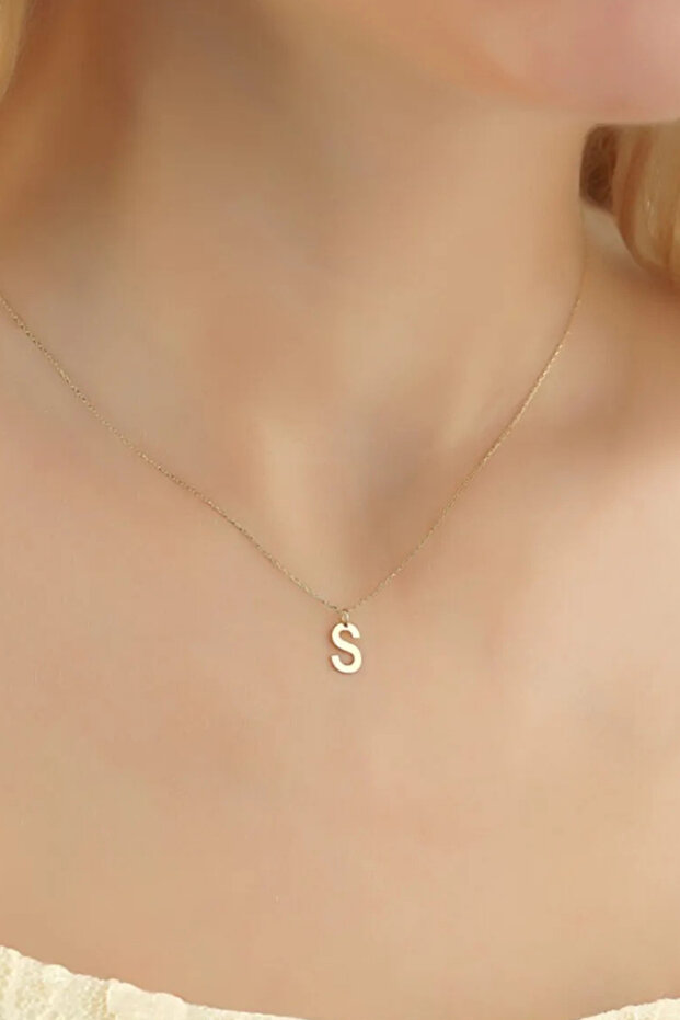 Altın S Harfi Kolye - 1