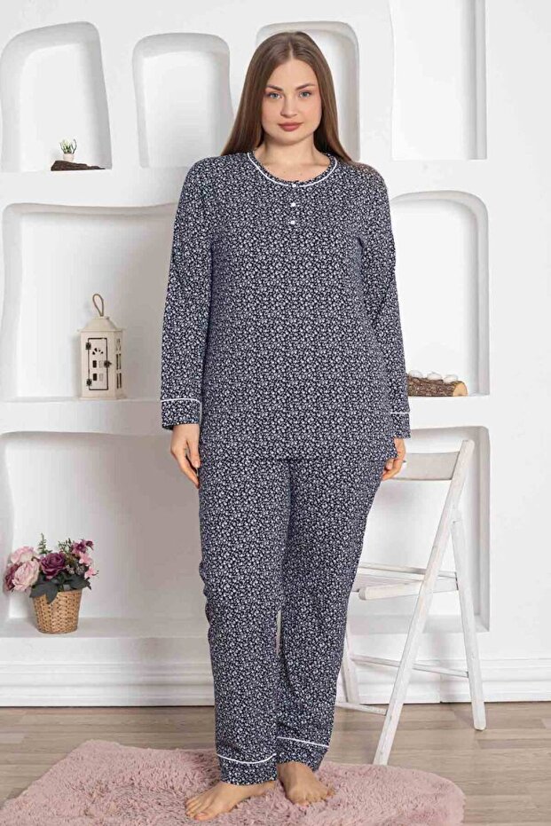Floral Pattern Plus Size Pajama Set 2779Uyb