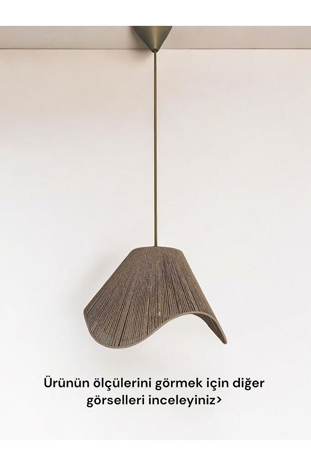 HASIR EL YAPIMI BOHEM ASİMETRİK ŞEKİLLİ RUSTİK AVİZE - 3