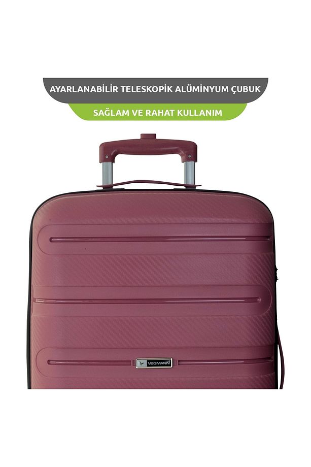 Polipropilen (PP) Atlas Mürdüm Büyük Boy Valiz - 4