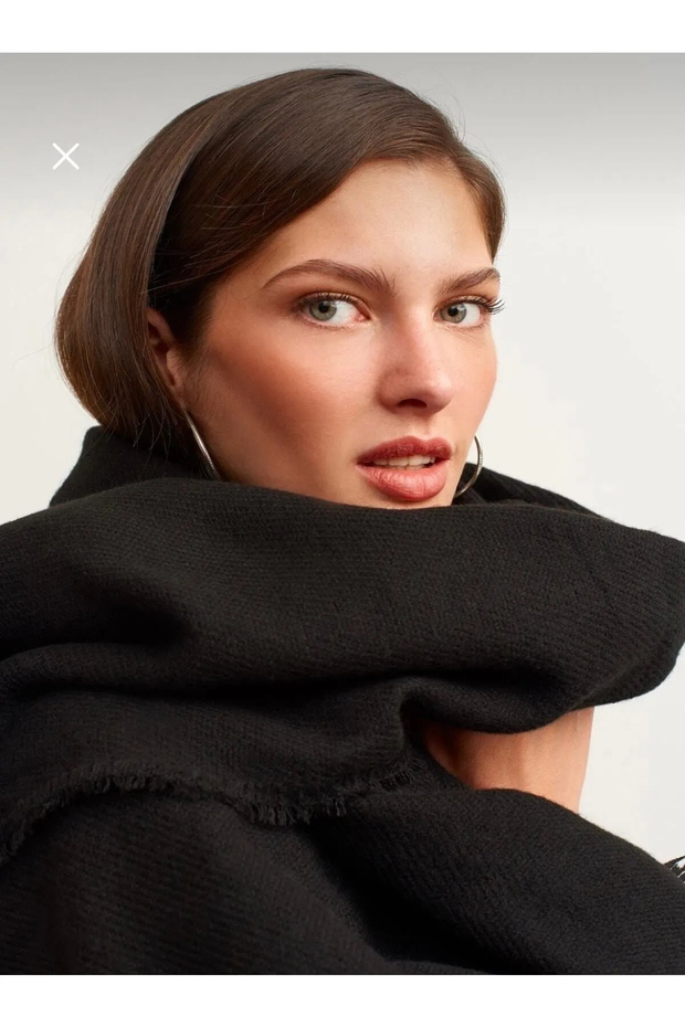 Trend Black Soft Soft Texturat Eșarfă - 2