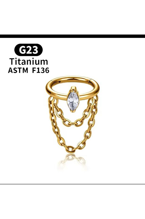g23 titanium ( tianyum ) zirkon taşlı zincirli conch helix uyumlu 1 adet piercing - 3