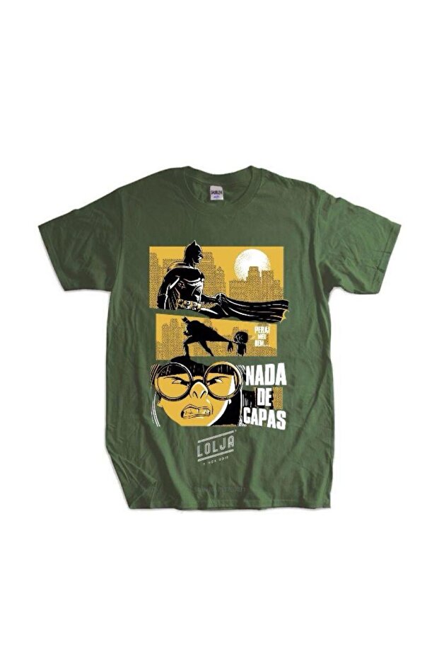 Batman & He-Lectrix by Falcon Printed Khaki Unisex T-Shirt