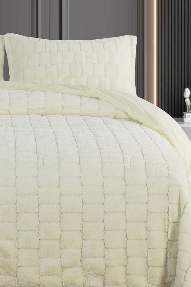 Luxury Rabbit Tavşan Tüyü Yatak Örtüsü Çift Kişilik - 3