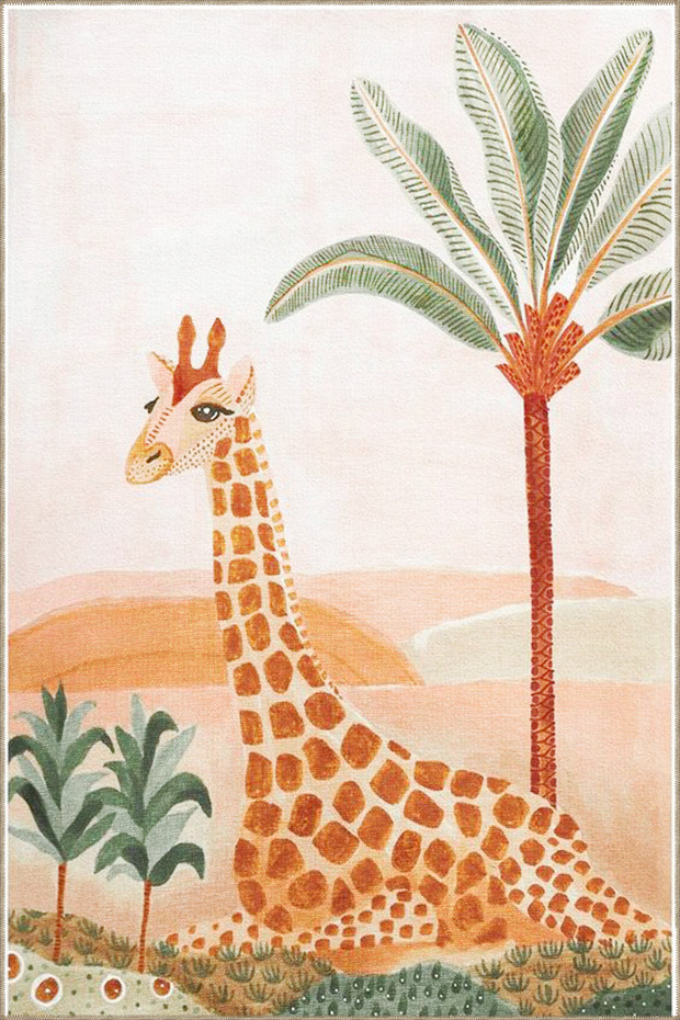 Zebra Animal Patterned Children's Carpet Woven Base Carpet 4087
