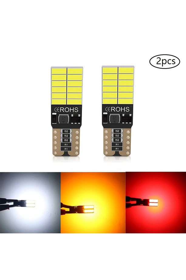 T10 Canbus Led Park Ampulü - W5W Dipsiz 24 Ledli Turuncu Plaka ve İç Aydınlatma (2'li Set) - 3