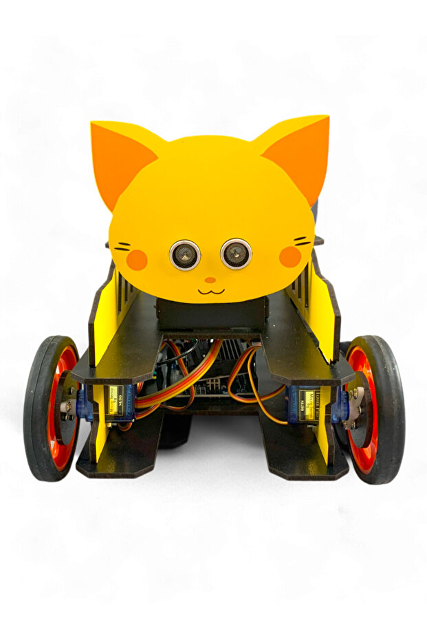 LAPİNCAR Özel Tasarım Ahşap STEM Robot Yap Bluetooth Destekli DIY Kendin Yap Robot Otto Robot Araba - 1